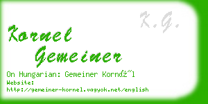 kornel gemeiner business card